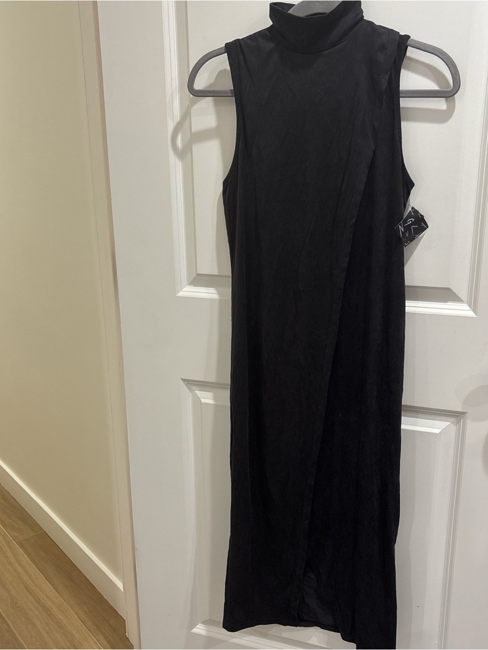 Nasty Gal Black Sleeveless Turtleneck Midi Dress